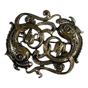 Cini Sterling Silver 925 Zodiac Astrology Horoscope Pisces Fish Brooch Pin VTG